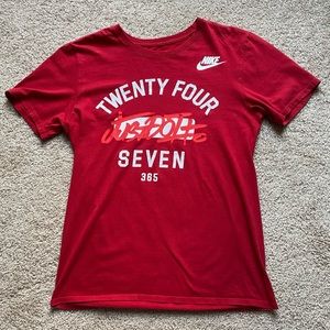 Nike Red Twenty Four Seven Athletic Tee